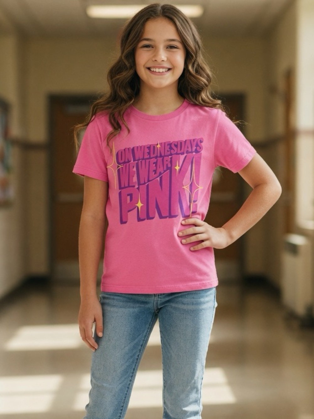Mean Girls Hot Pink Short Sleeve Graphic Tee sz girls 14